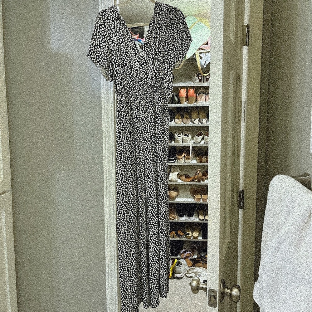Anthropologie Monochrome Patterned Jumpsuit